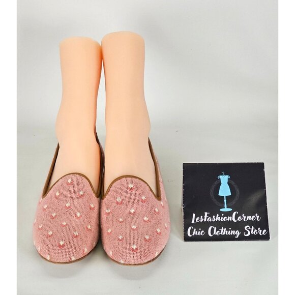 Zalo Women's Pink Flower Print Slip-On Loafers With Brown Leather Trim Sz 8 191 - Picture 8 of 14